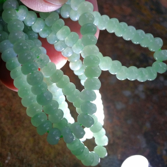 Certificated Natural Grade A Light Green Jadeite Jade Bean Necklace A0451 - Picture 10 of 13